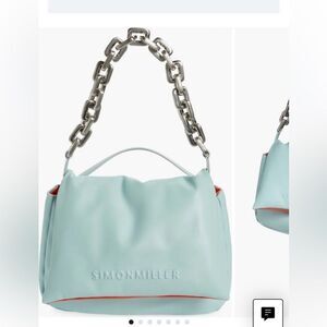 Simon Miller Linked Turnover Puffy Faux-leather Shoulder Bag In Salted Blue #19